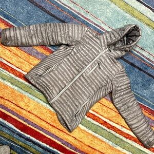 PATAGONIA Ultralight Down Zipper Hoodie Silver Jacket medium